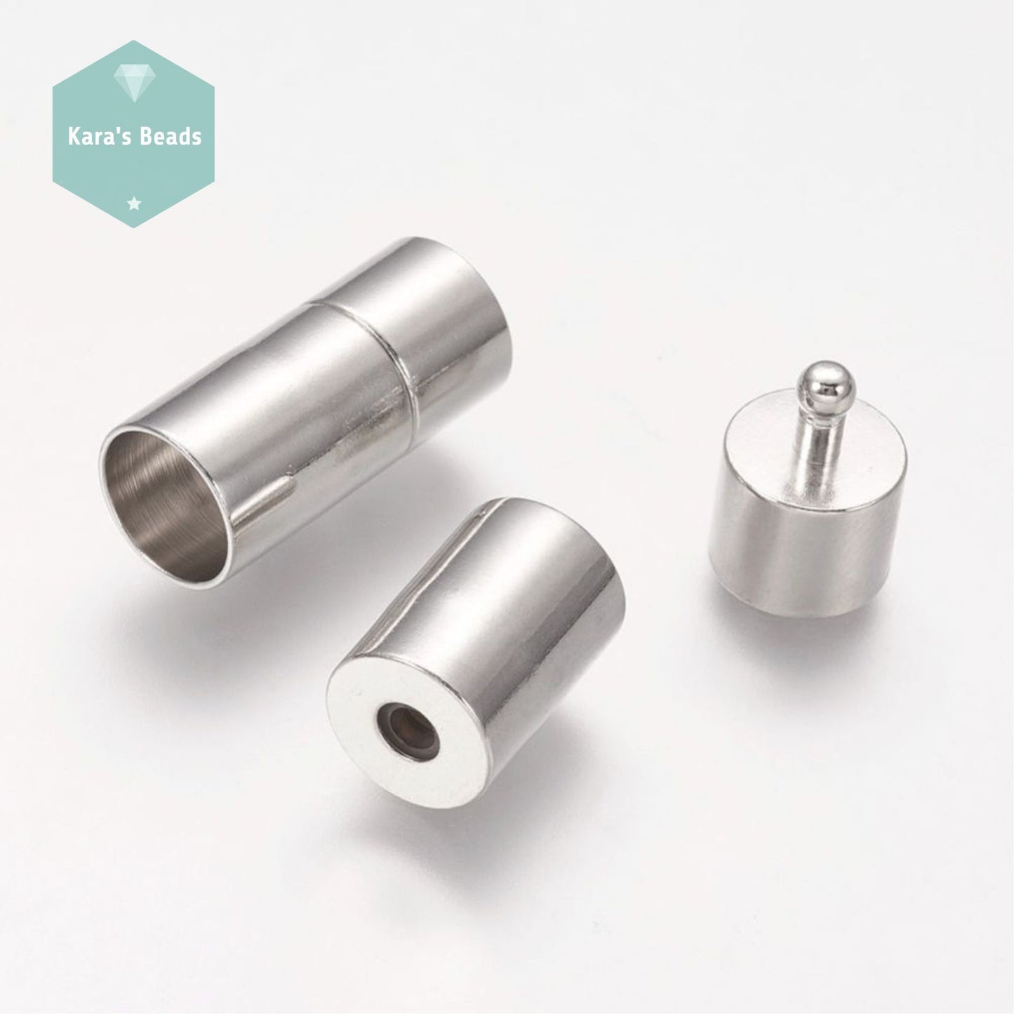 6 mm Vacuum Seal Clasp Platinum 1 pc