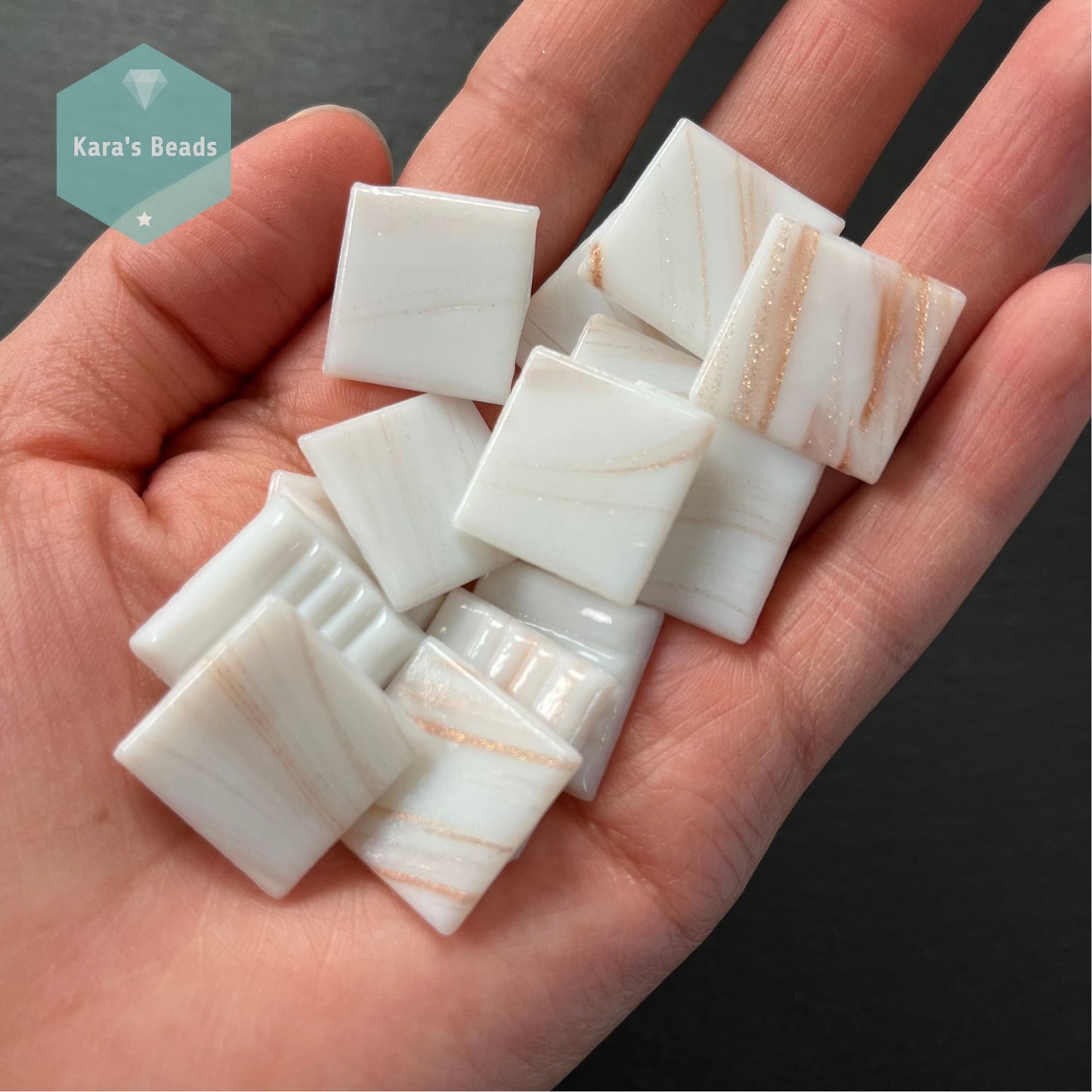 20x20 mm Tile Gold Brushed White 1 pc