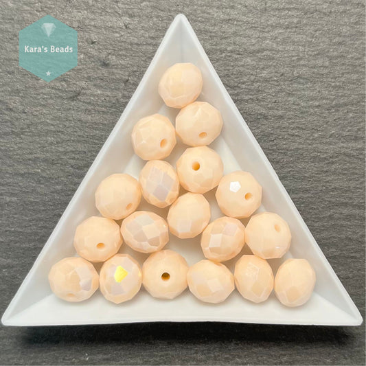 18pcs Tube 8x10 mm Rondelle Beads Opaque Peach Luster