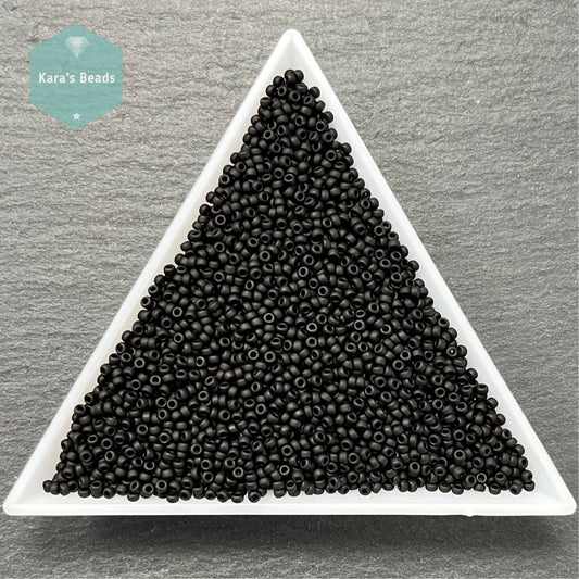25g Tube 15/0 Miyuki Seed Beads RR15-0401F Matte Black
