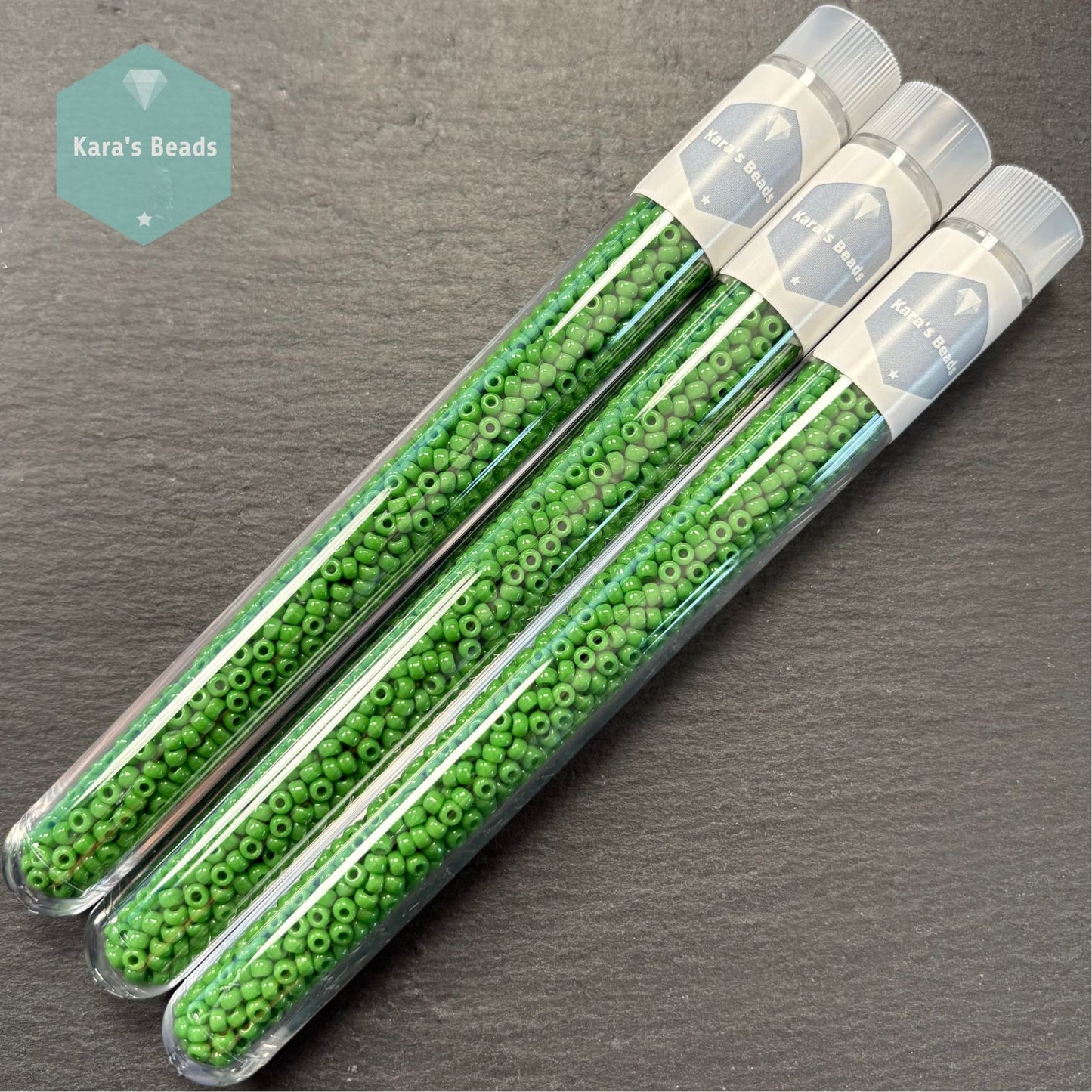 25g Tube 8/0 Miyuki Seed Beads RR8-0411 Opaque Jade Green