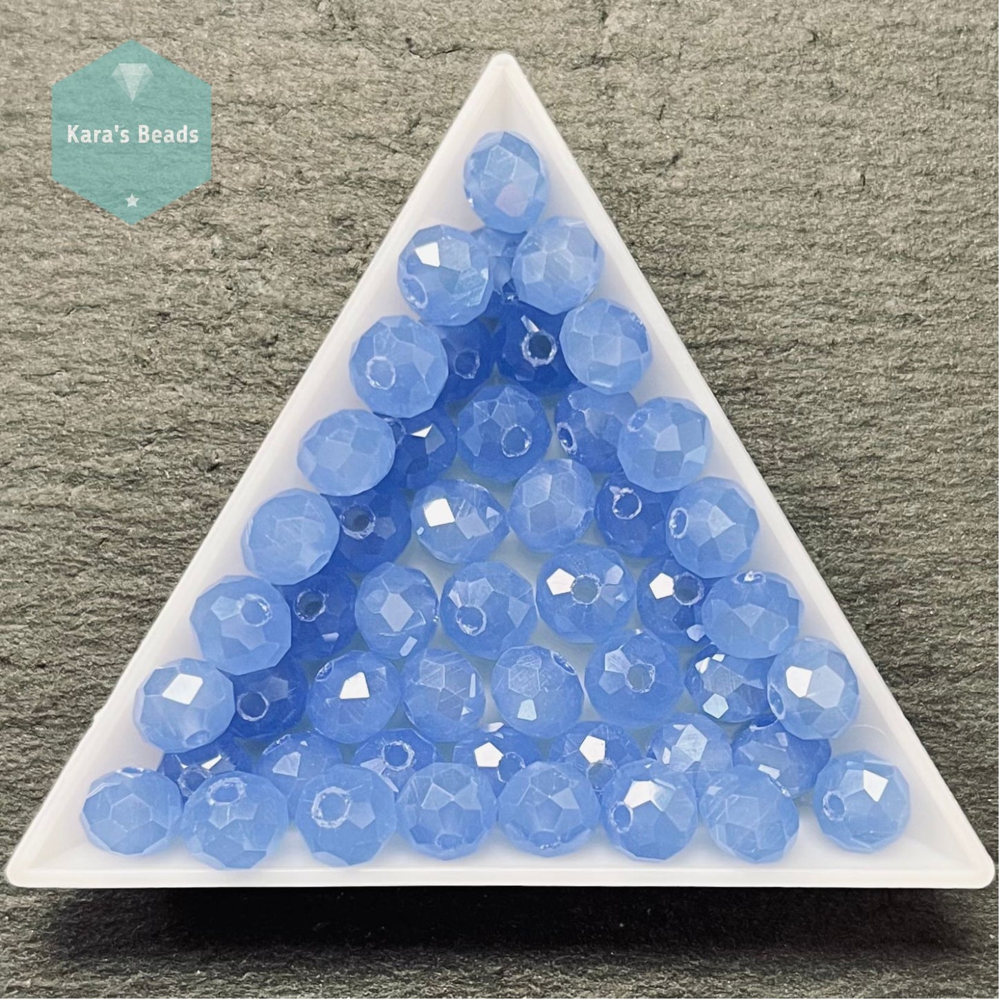 45pcs Tube 6x8 mm Rondelle Beads Opal Periwinkle Luster