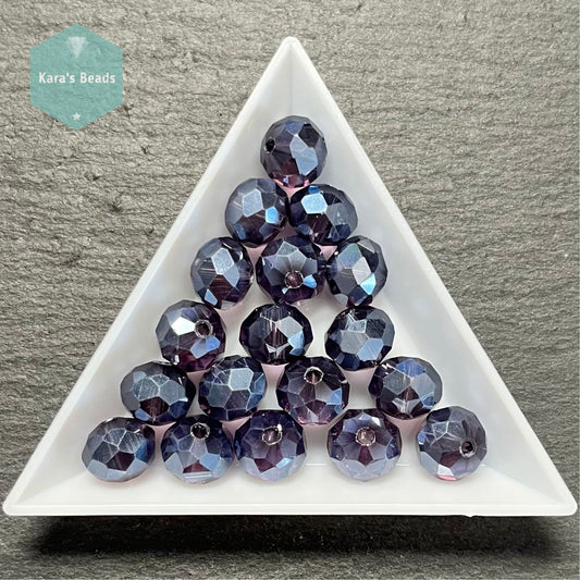 18pcs Tube 8x10 mm Rondelle Beads Amethyst Luster