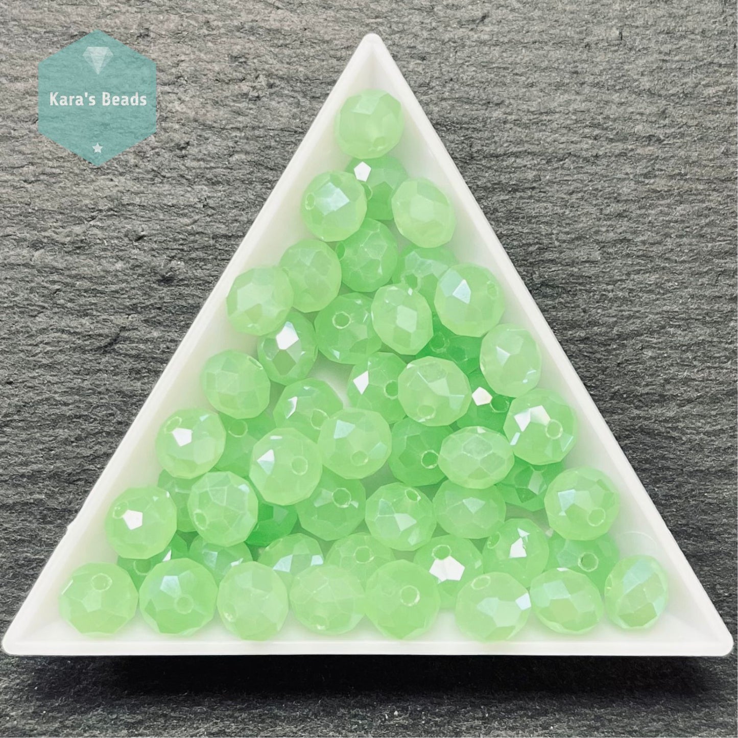 50pcs Tube 6x8 mm Rondelle Beads Jade Luster