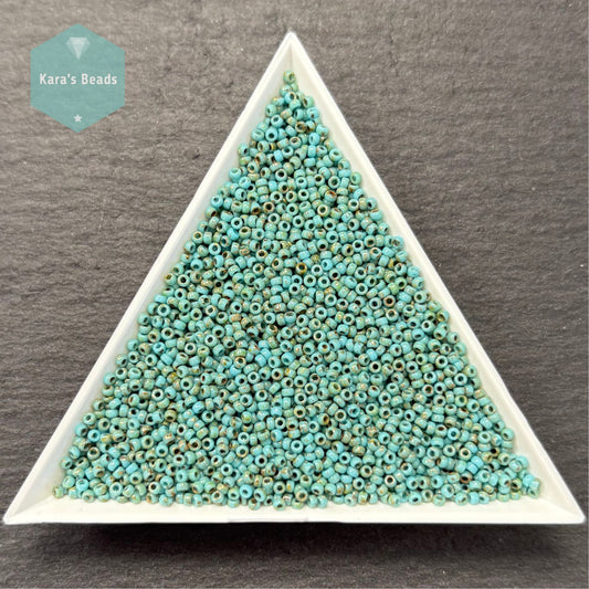 25g Tube 15/0 Miyuki Seed Beads RR15-4514 Picasso Opaque Seafoam Green