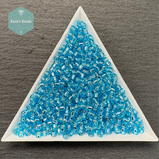 25g Tube 8/0 Miyuki Seed Beads RR8-0018 Silver Lined Aqua