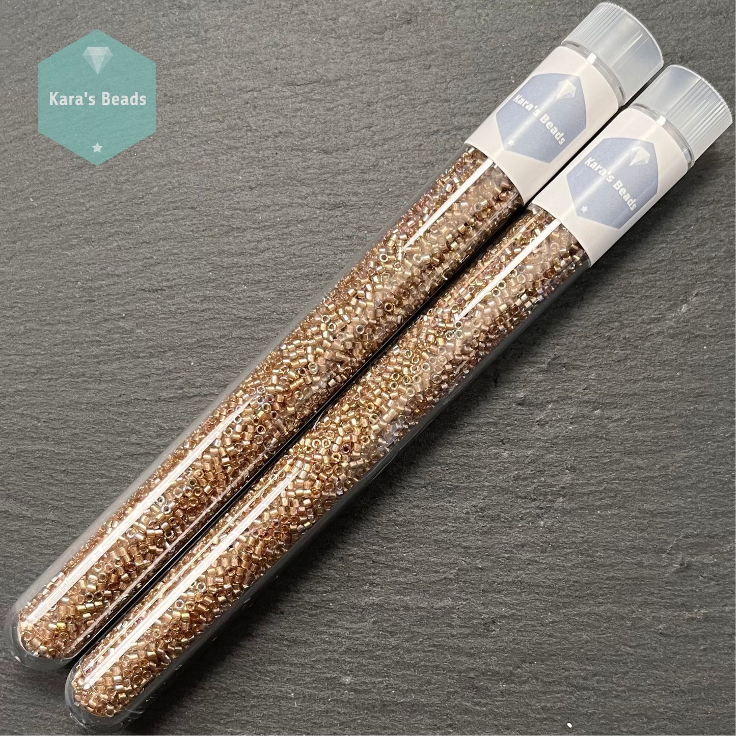 22g Tube 11/0 Miyuki Delica DB2396 Fancy Lined Champagne