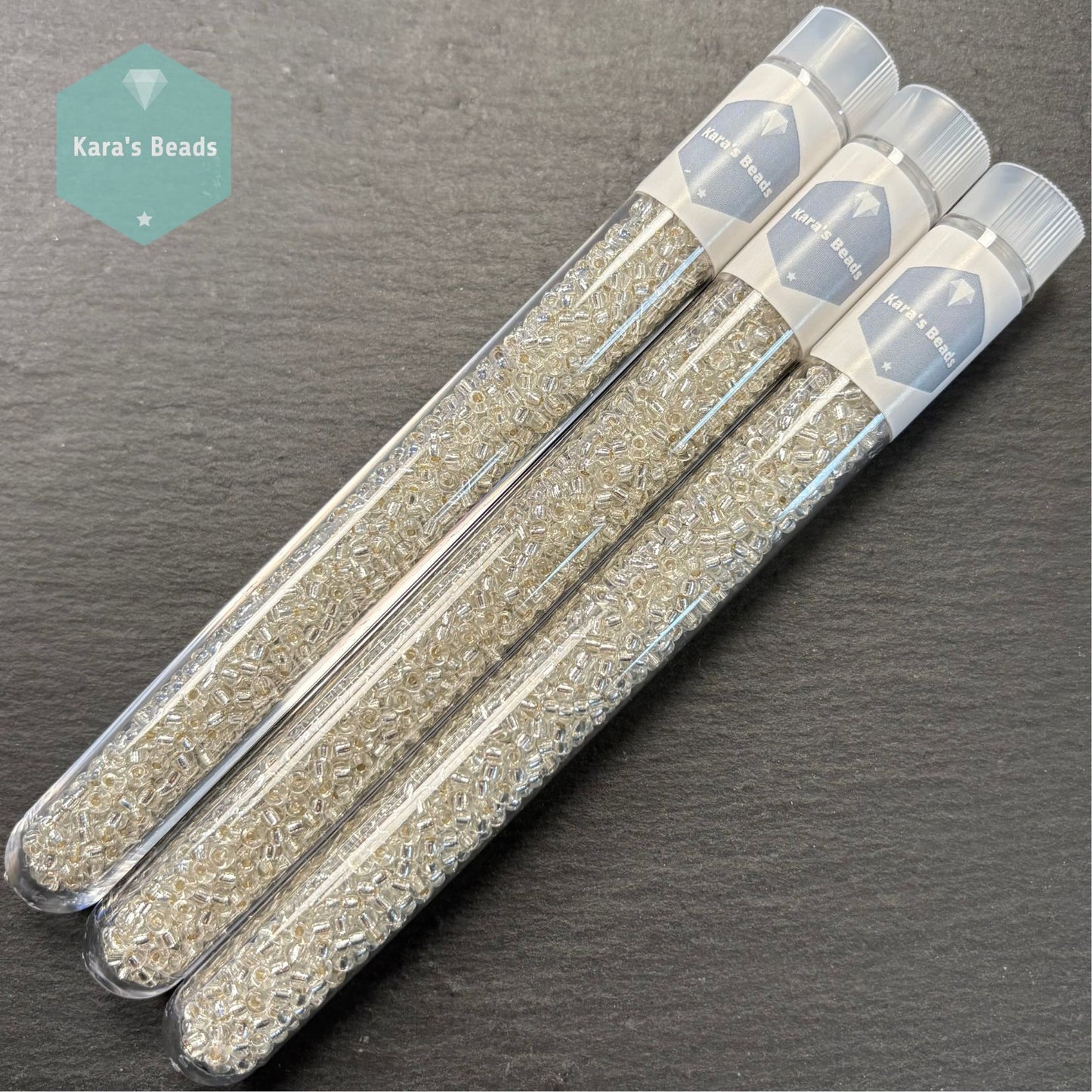 25g Tube 8/0 Miyuki Seed Beads RR8-0001 Silver Lined Crystal