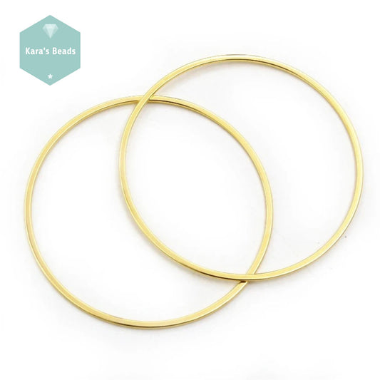 40mm Stainless Steel Round Connector Gold 1 pc