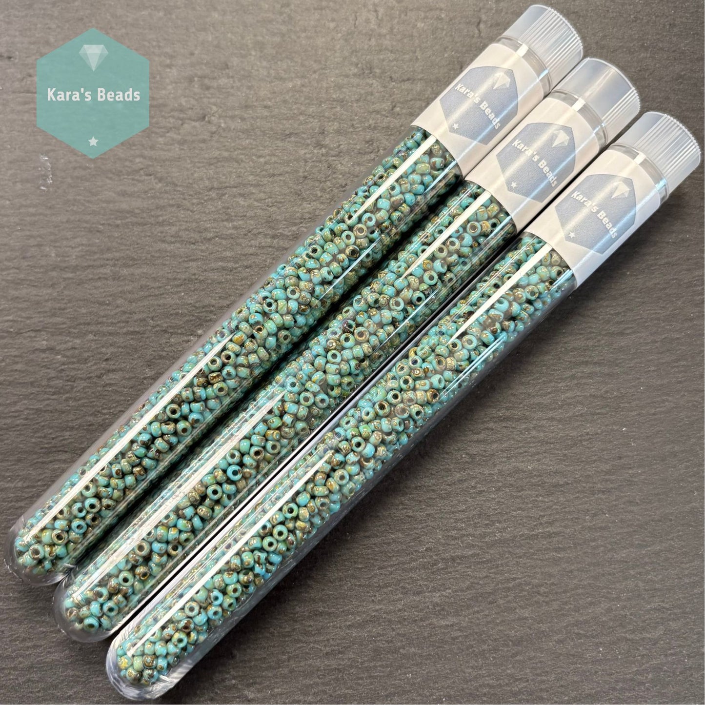 25g Tube 8/0 Miyuki Seed Beads RR8-4514 Picasso Opaque Seafoam Green