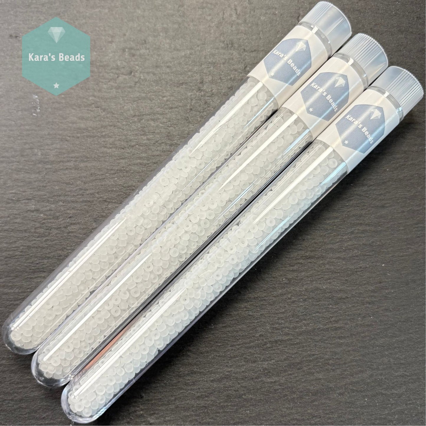 25g Tube 8/0 Miyuki Seed Beads RR8-0131F Matte Crystal