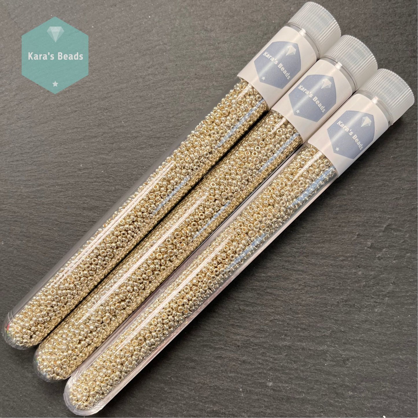26g Tube 11/0 Miyuki Seed Beads RR11-4201 Duracoat Galvanized Silver