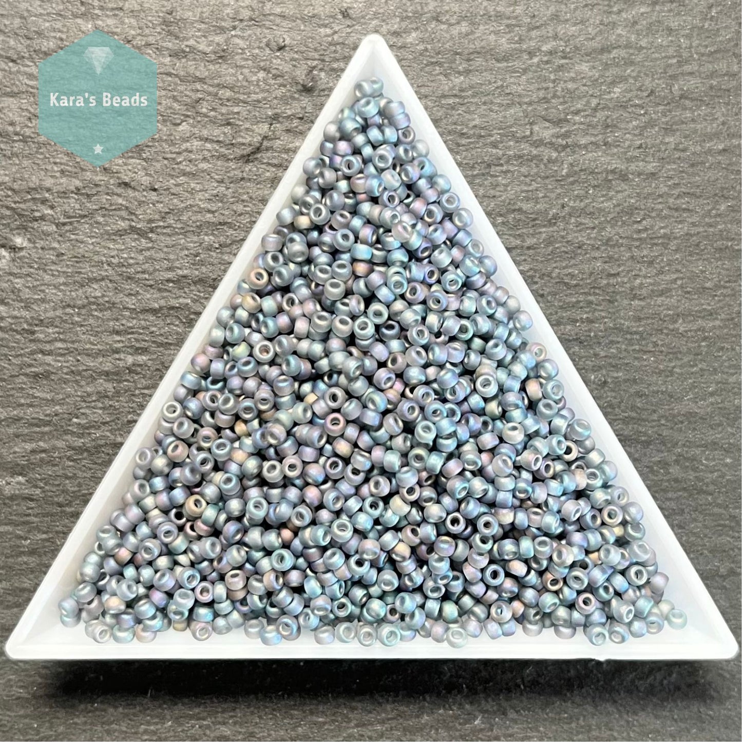 26g Tube 11/0 Miyuki Seed Beads RR11-152FR Transparent Matte Grey AB