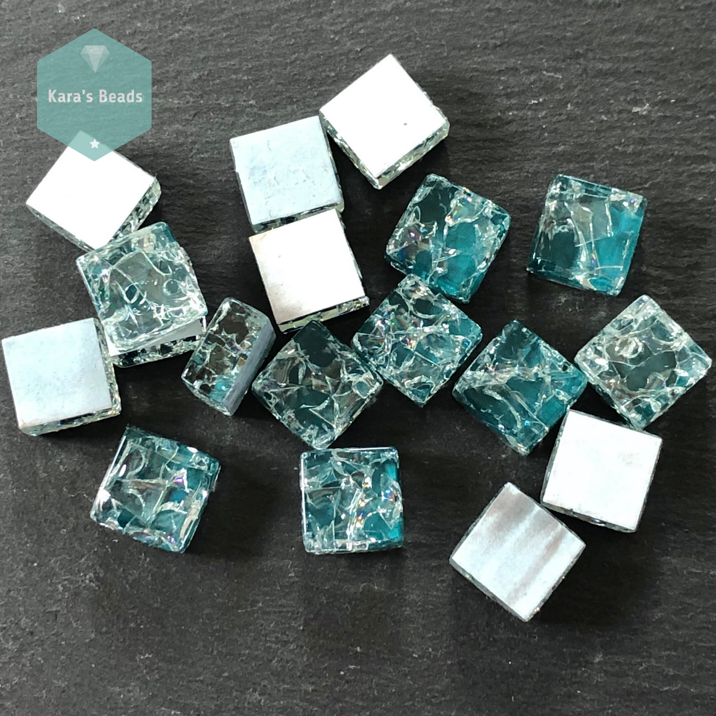 15x15 mm Crackle Tile Deep Ocean 1 pc