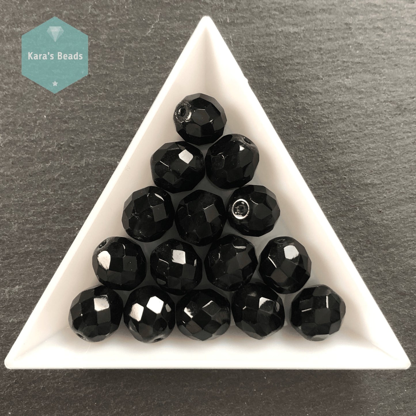 15pcs Tube 10mm Montana Blue Fire Polish Round Beads