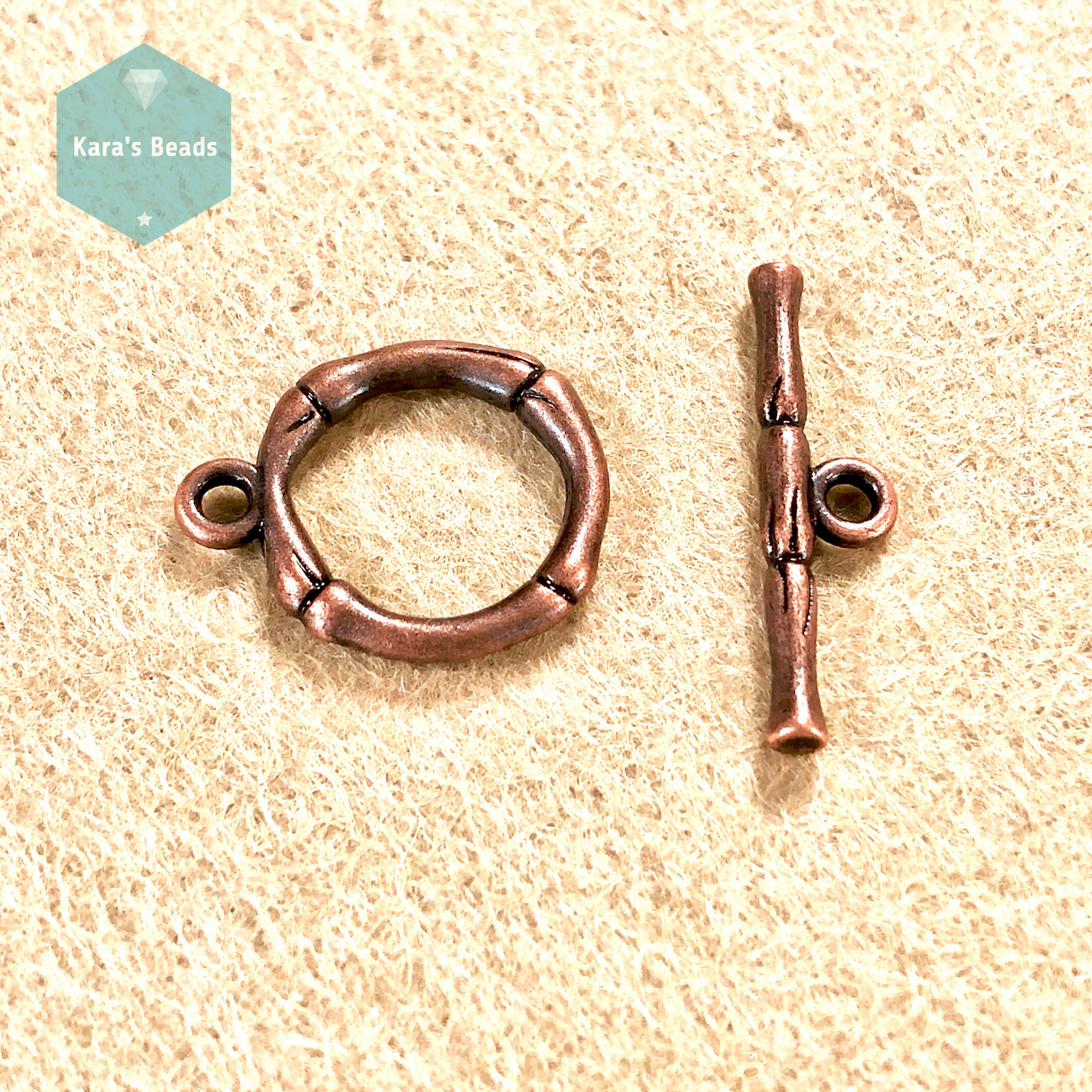 Bamboo Design Copper Toggle Clasp 1 pc