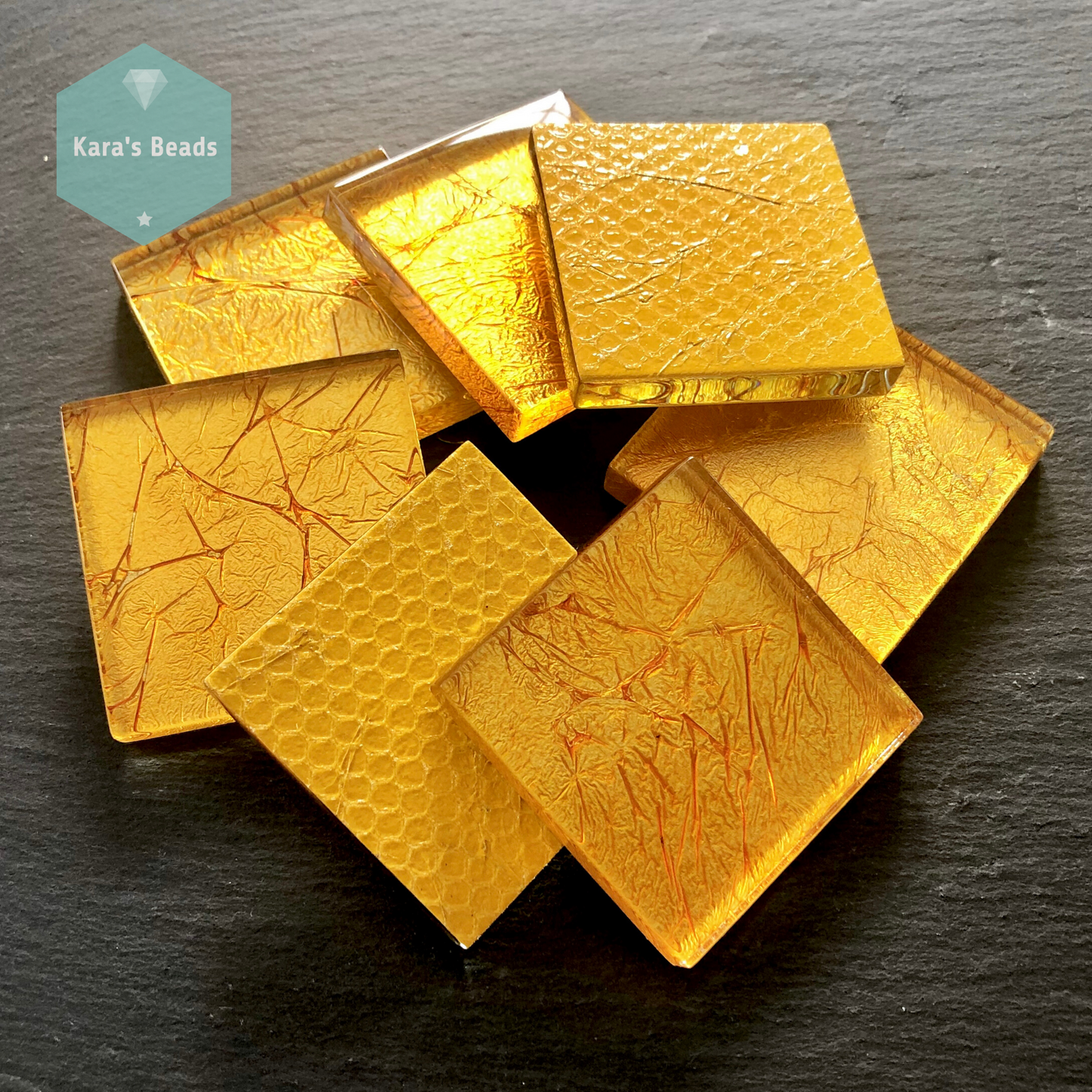 48x48 mm Tile Gold Foil Back 1 pc