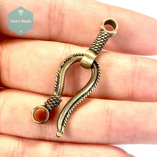Chunky Bronze Hook & Eye Clasp 1 pc