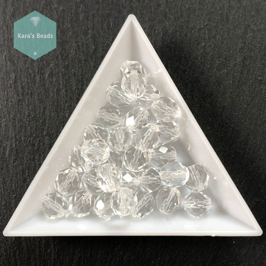 30pcs Tube 8mm Crystal Fire Polish Round Beads