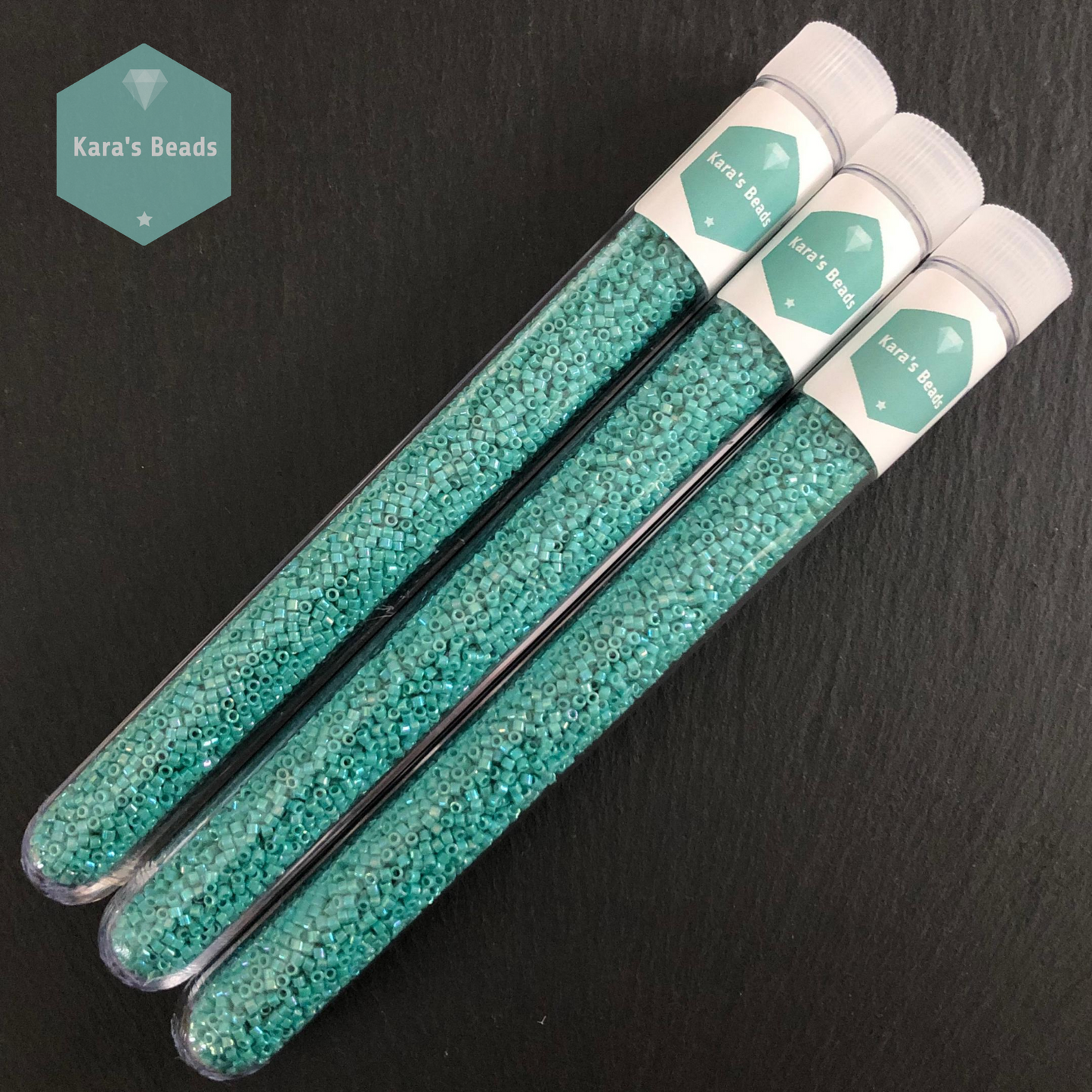 22g Tube 11/0 Miyuki Delica DB0166 Opaque Turquoise Green AB