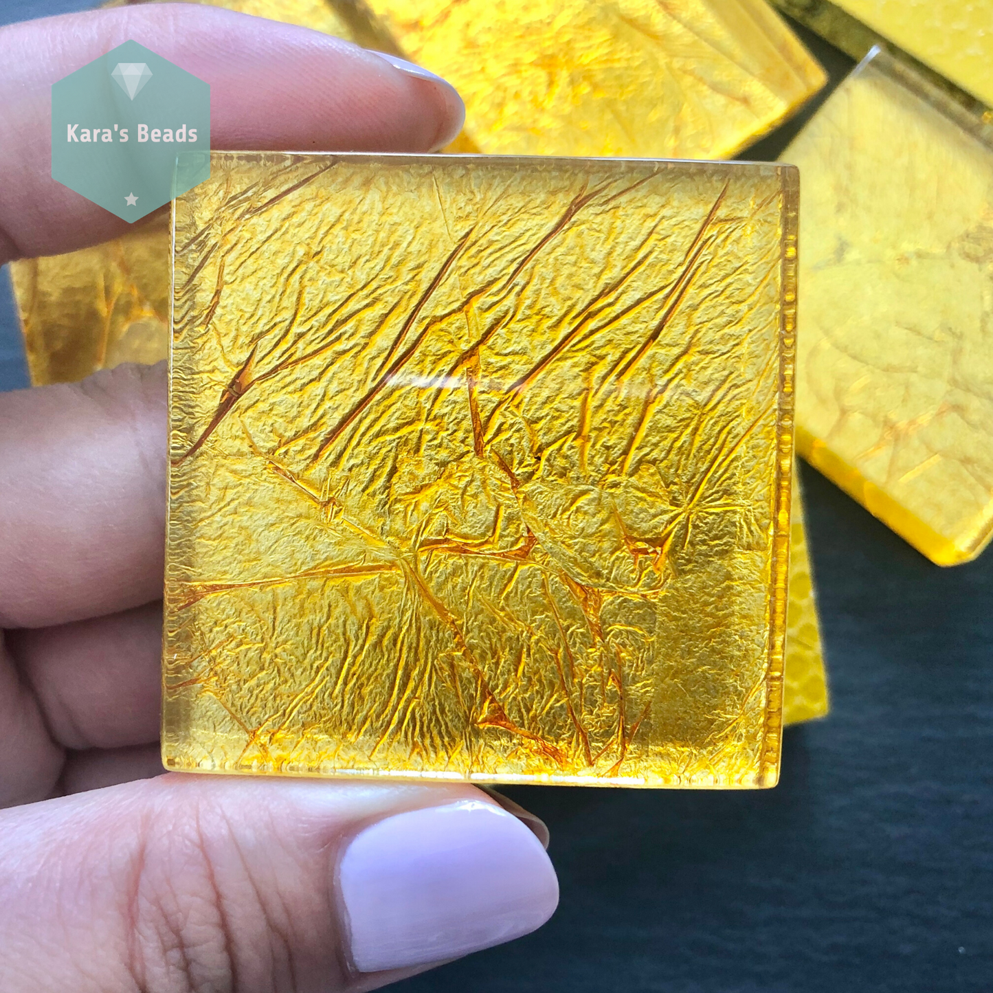 48x48 mm Tile Gold Foil Back 1 pc