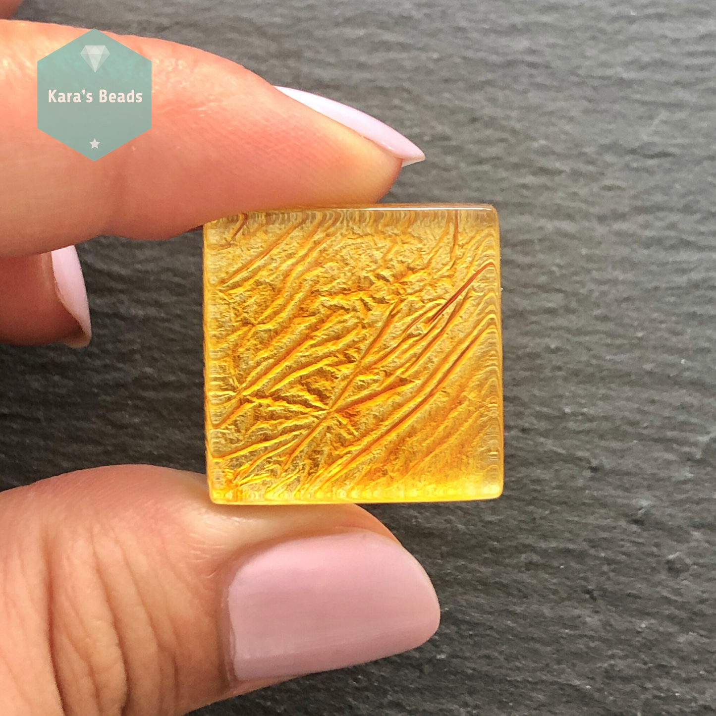 23x23 mm Tile Gold Foil Back 1 pc