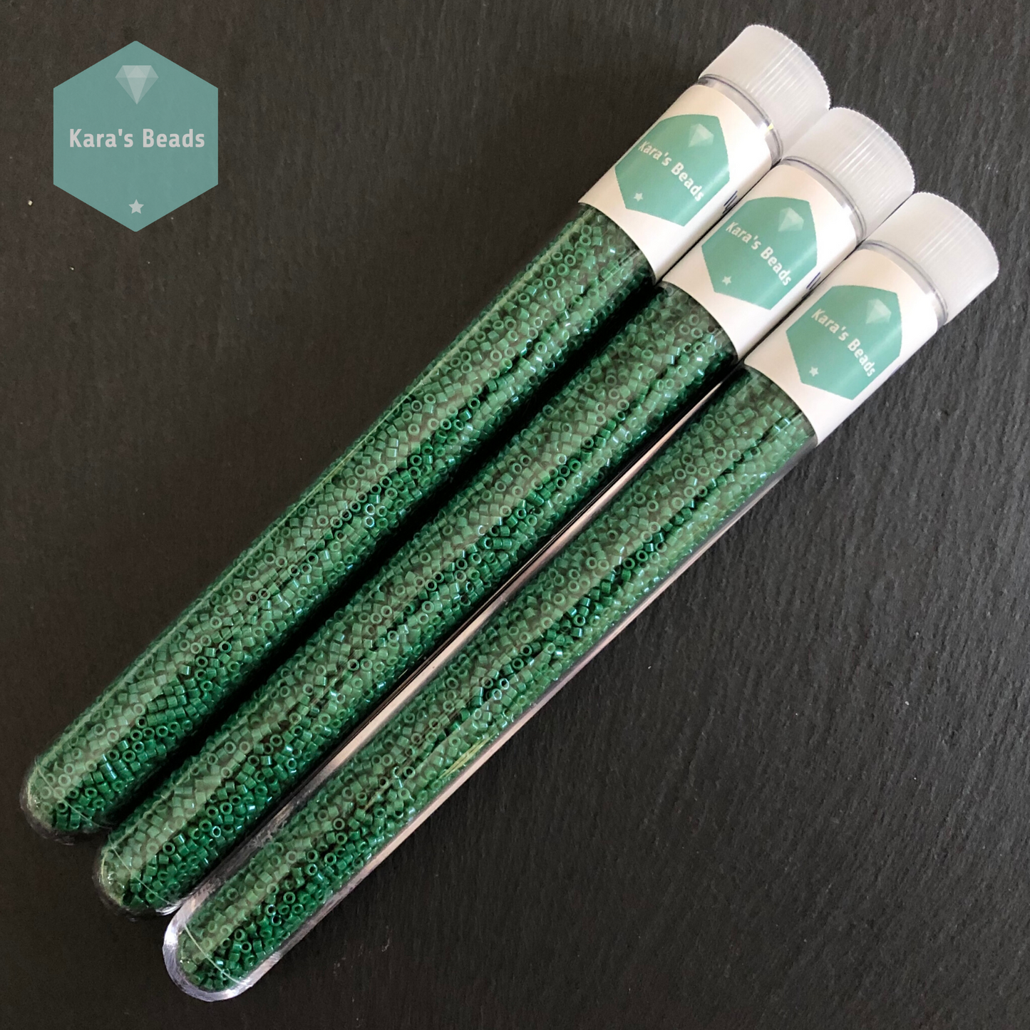 22g Tube 11/0 Miyuki Delica DB656 Dyed Opaque Green