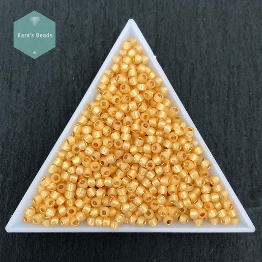 25g Tube 8/0 Toho TR8-2110 Silver Lined Milky Light Topaz