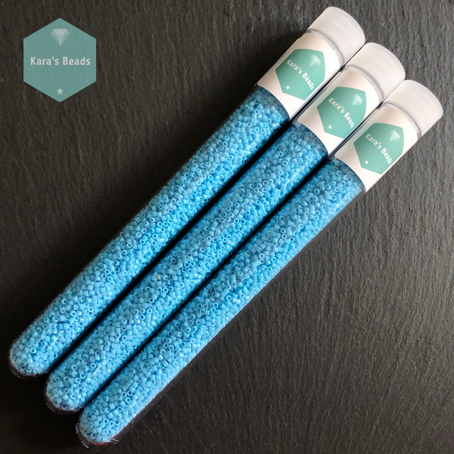 22g Tube 11/0 Miyuki Delica DB0725 Opaque Turquoise Blue