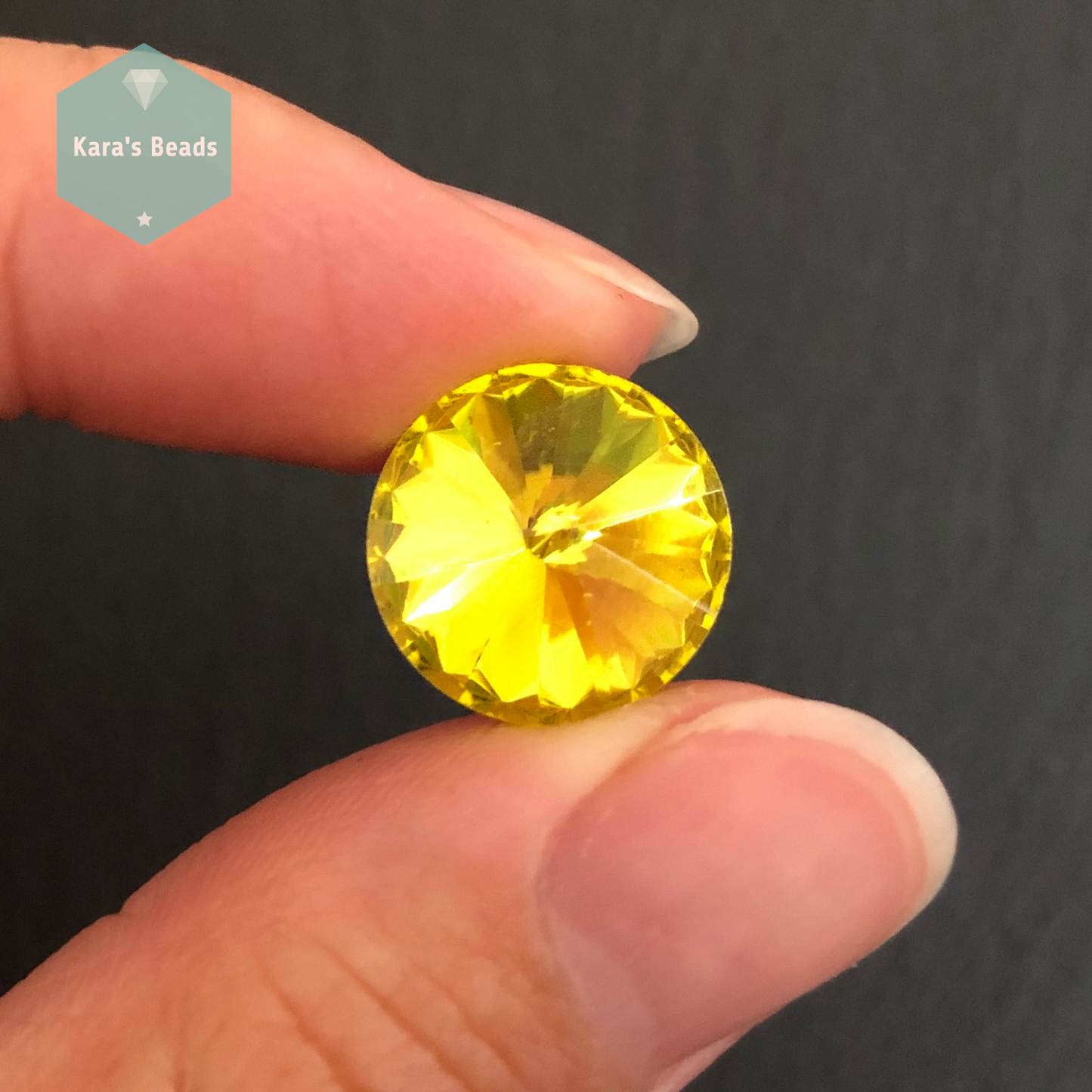 14mm Rivoli Citrine 1 pc