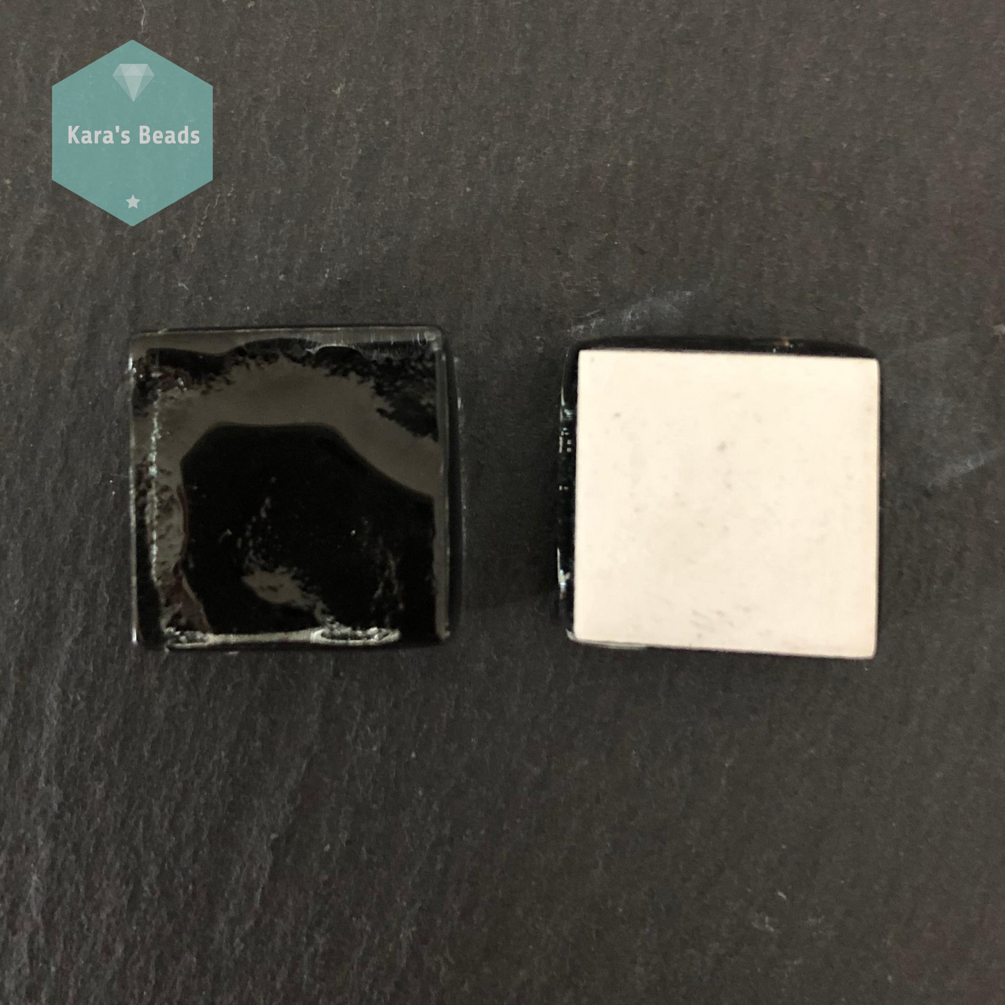 15x15 mm Tile Black Ripple 1 pc