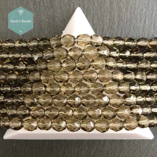 30 pcs String 6mm Fire Polish Black Diamond