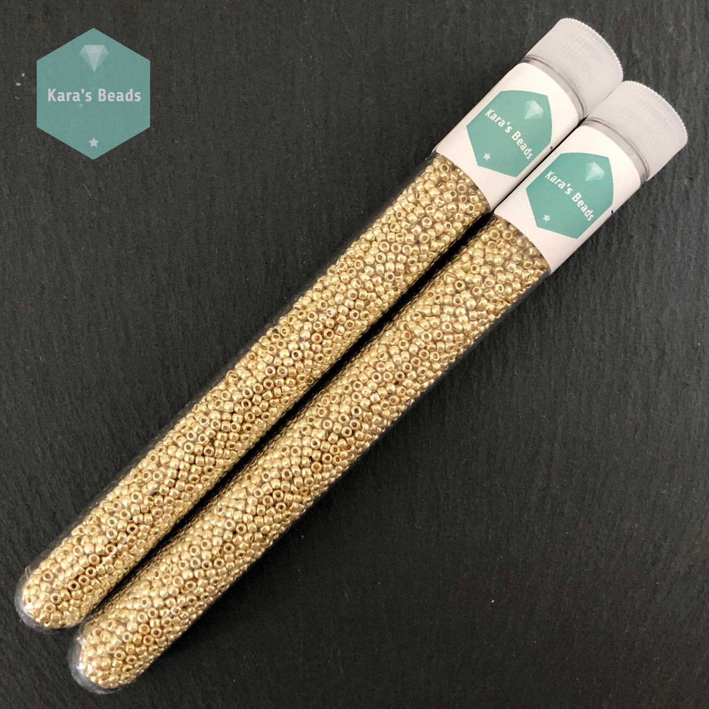 25g Tube 11/0 Toho TR11-PF559 PermaFinish Galvanized Yellow Gold