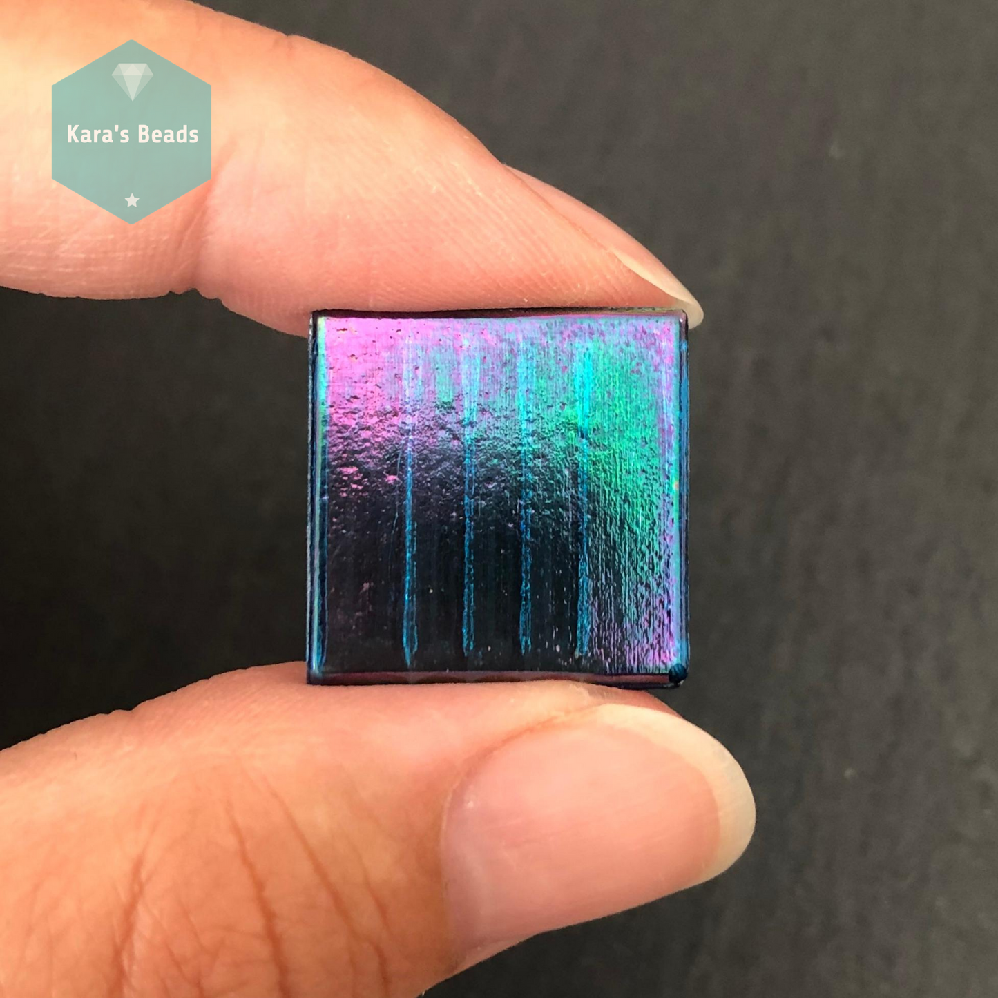 20x20 mm Tile Iridescent Denim Blue 1 pc