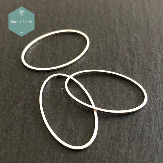 16x26 mm Oval Connector Silver 1 pc