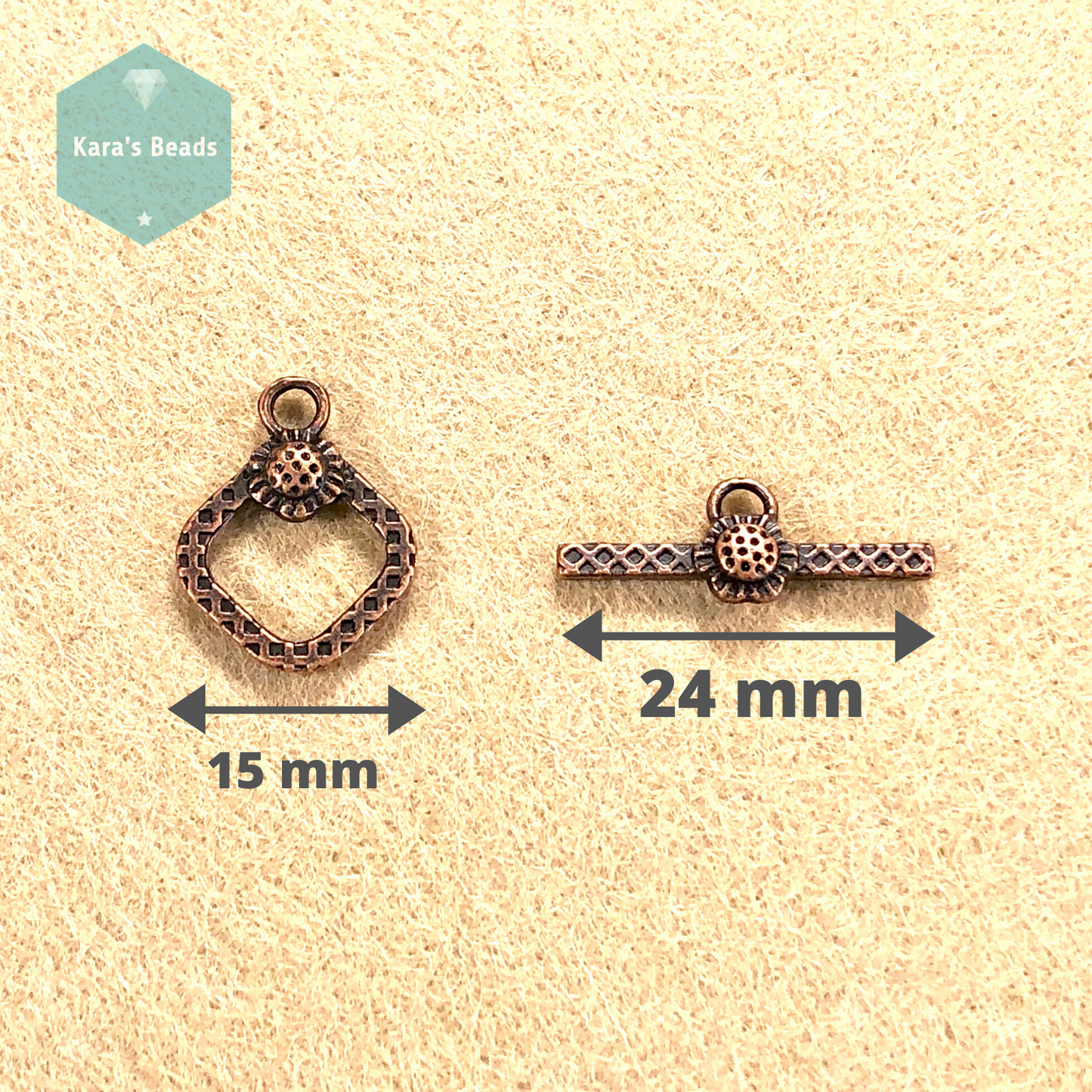 Toggle Clasp Daisy Design Copper 1 pc