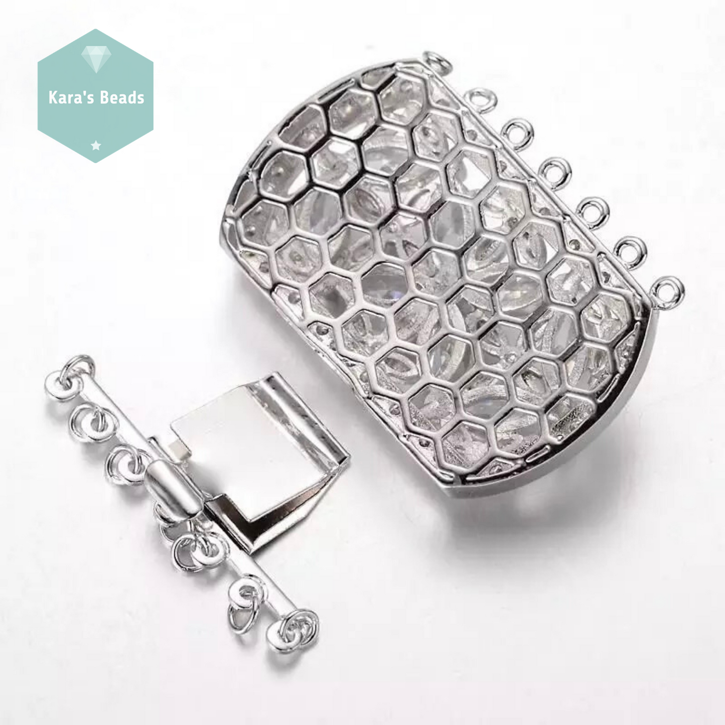 7 Strand Platinum Clasp 1 pc