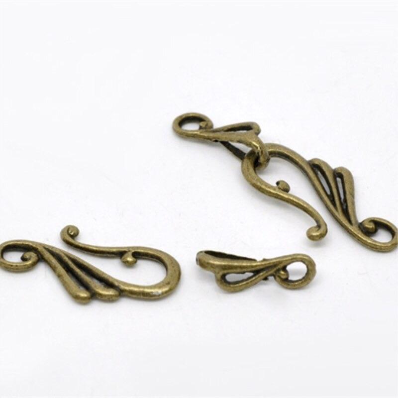 Bronze Hook & Eye Clasp 1 pc