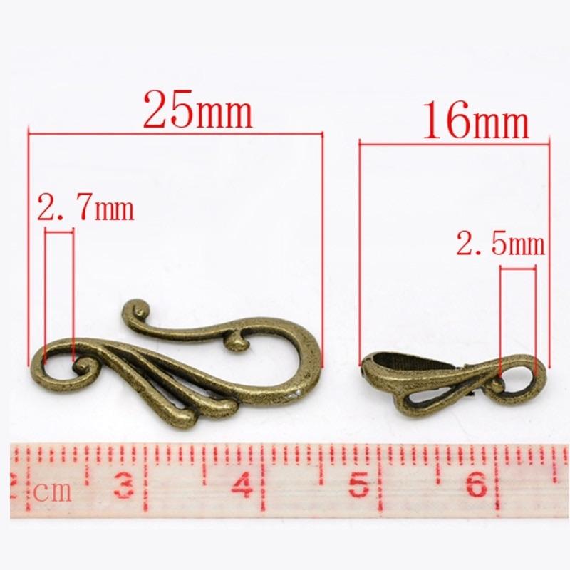 Bronze Hook & Eye Clasp 1 pc