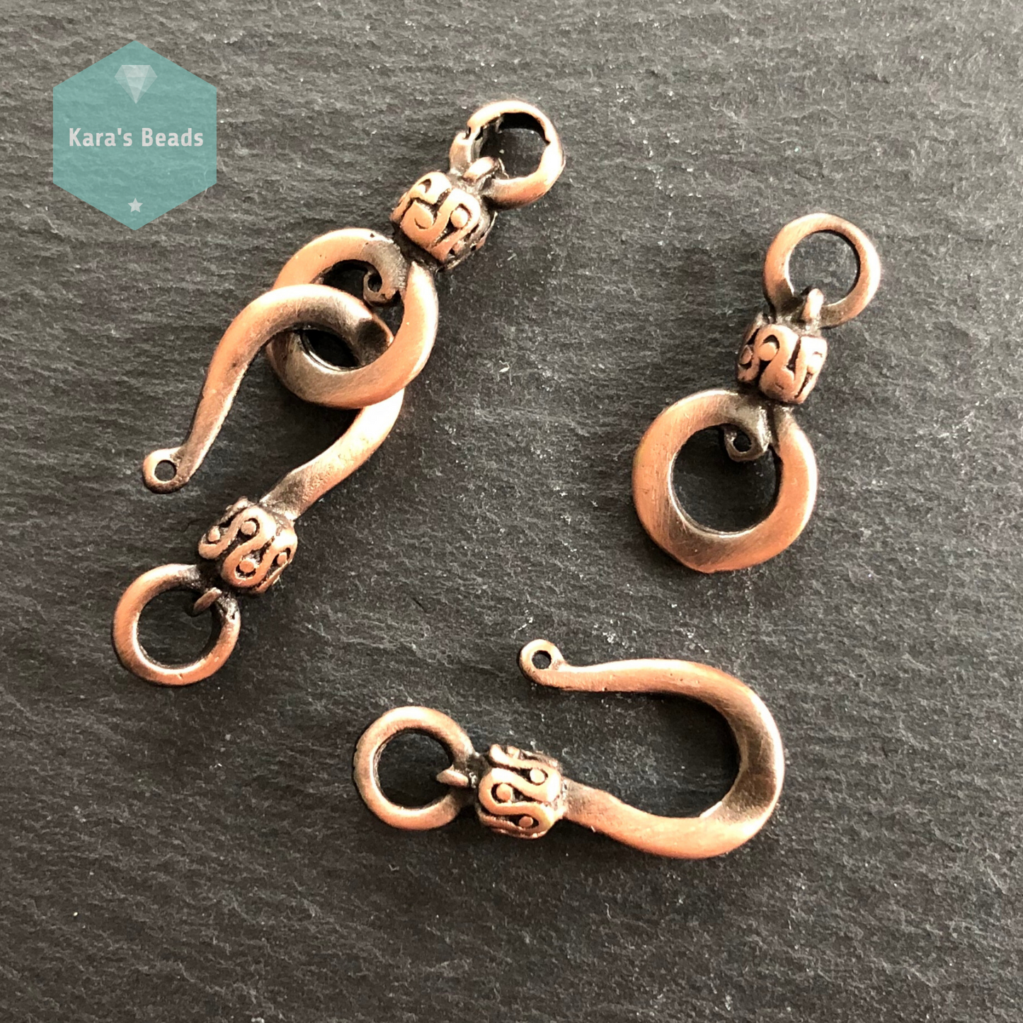 S Hook Clasp Brushed Copper 1 pc