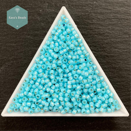 25g Tube 8/0 Toho TR8-2117 Silver Lined Milky Aqua
