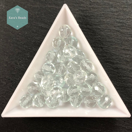 30pcs Tube 8mm Light Sapphire Fire Polish Round Beads