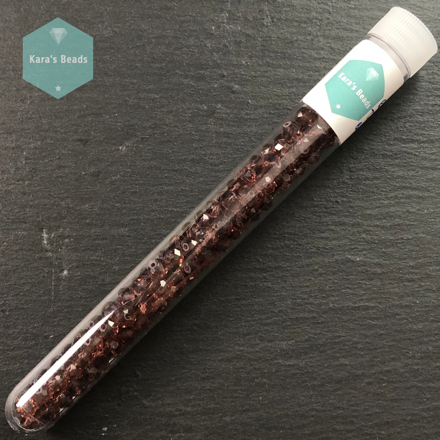 120pcs Tube 4x6 mm Transparent Bordo Rondelle Beads