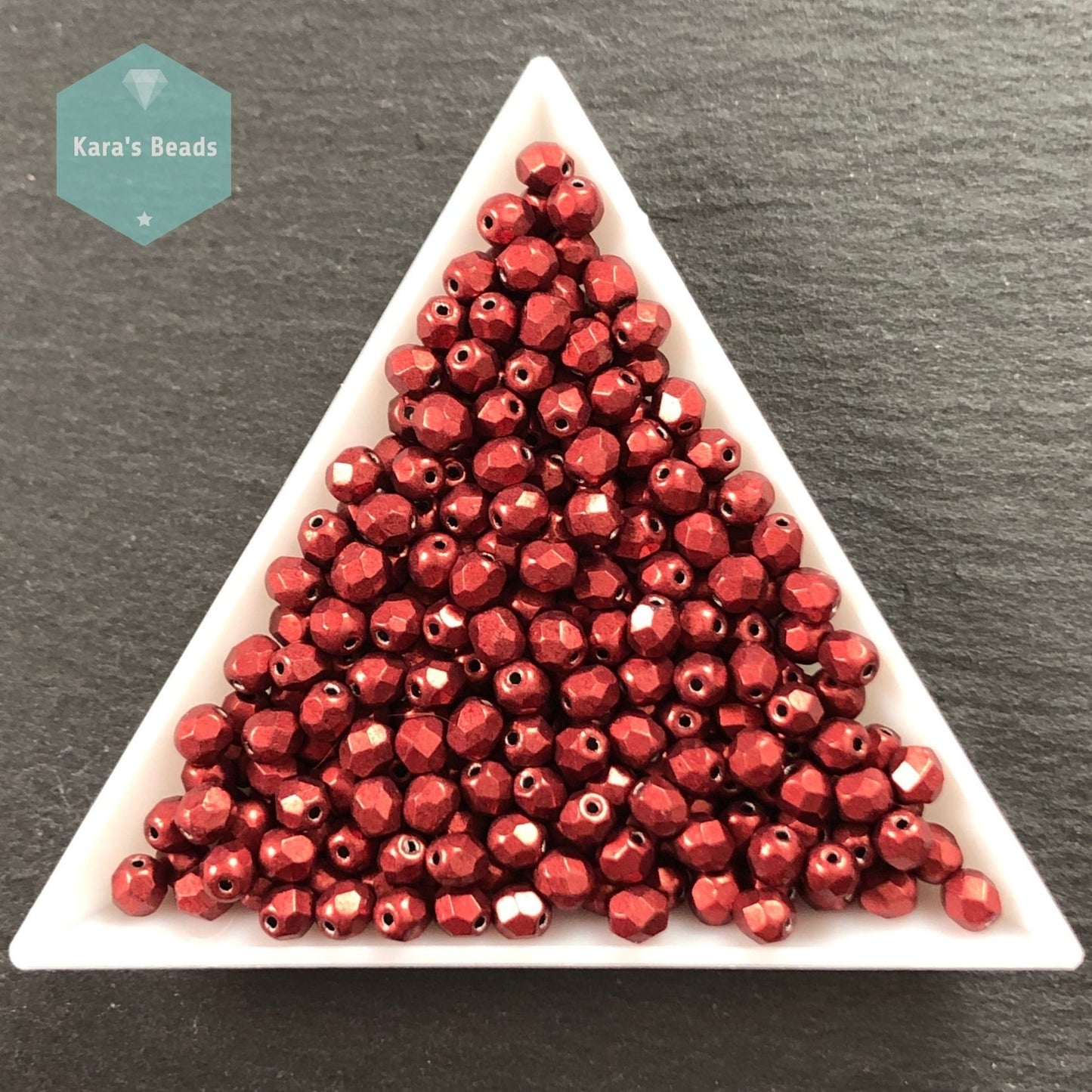 300pcs Tube 4mm Fire Polish 07B10 Saturated Metallic Merlot