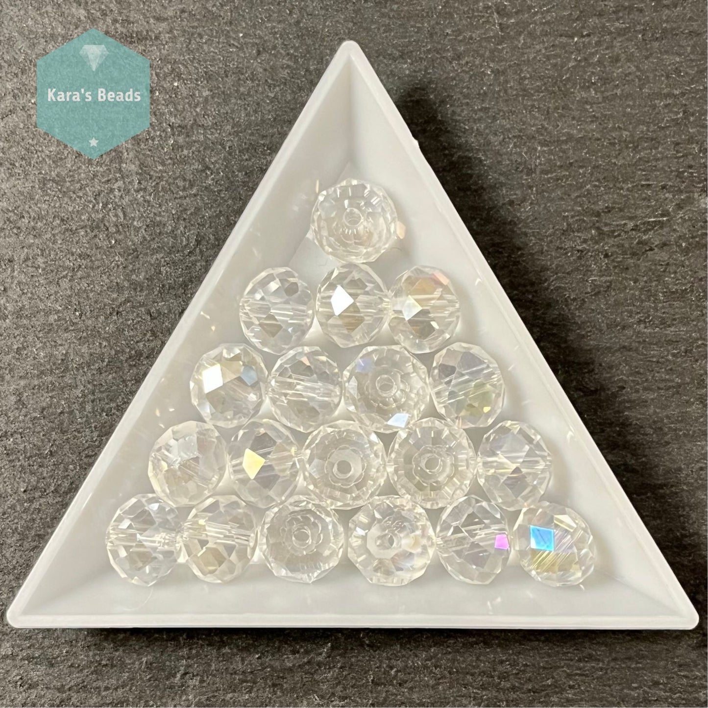 19pcs Tube 8x10 mm Rondelle Beads Crystal AB