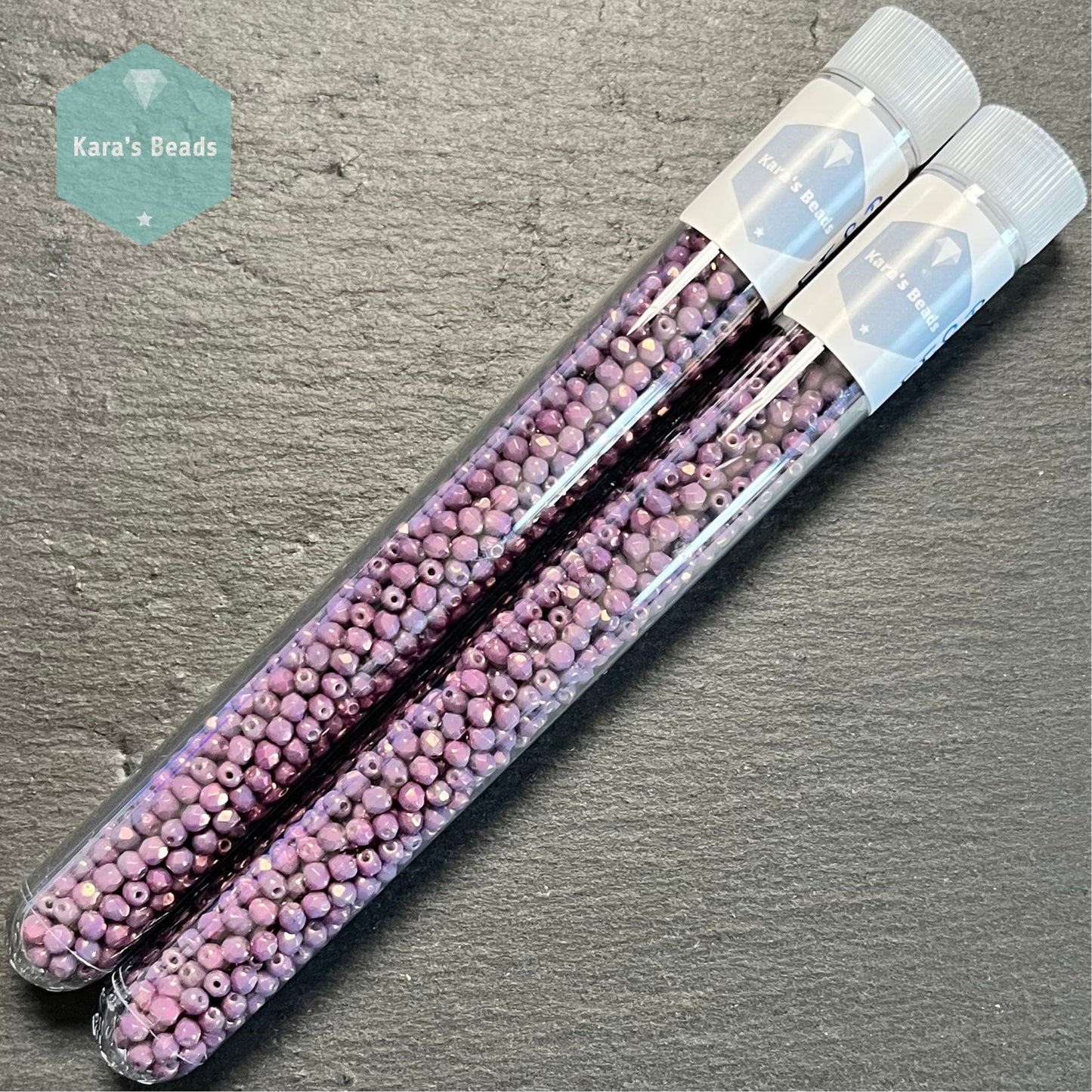 700pcs Tube 3mm Fire Polish Round Beads Chalk White Lila Vega Luster