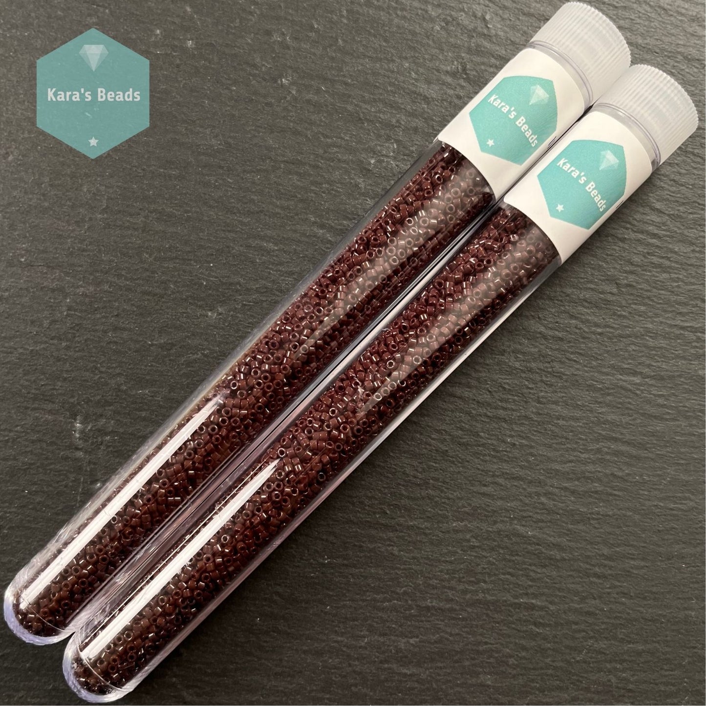 22g Tube 11/0 Miyuki Delica DB0734 Opaque Chocolate Brown