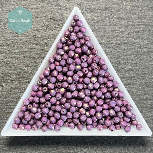 700pcs Tube 3mm Fire Polish Round Beads Chalk White Lila Vega Luster