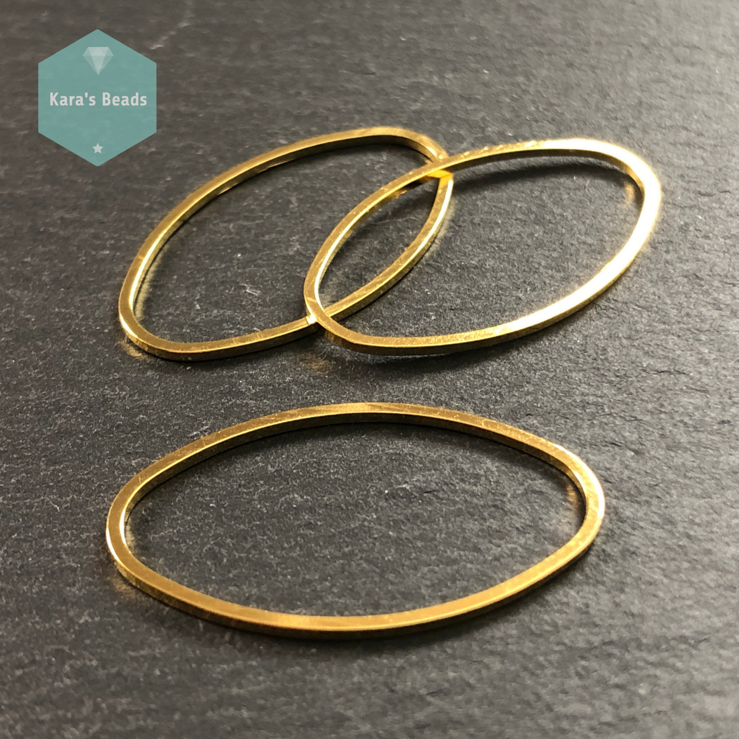 16x26 mm Oval Connector Gold 1 pc