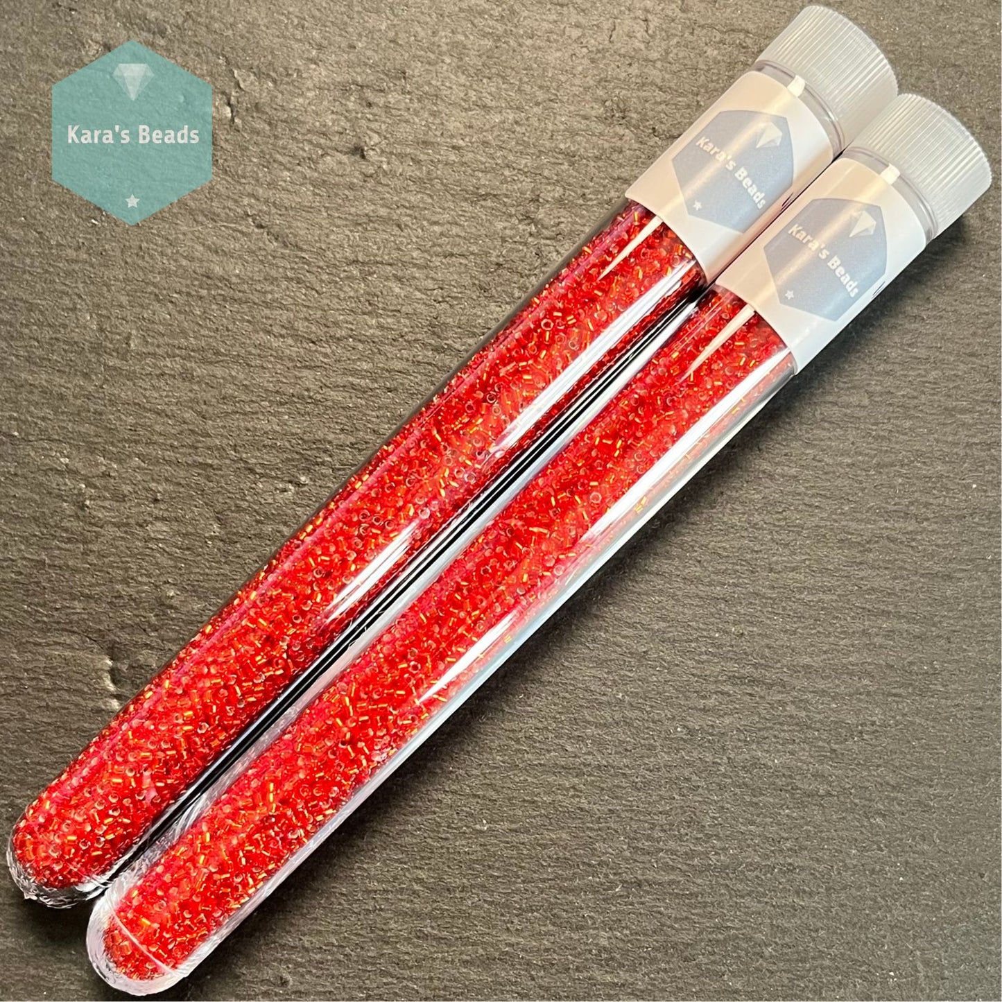 22g Tube 11/0 Miyuki Delica DB0043 Silver Lined Red